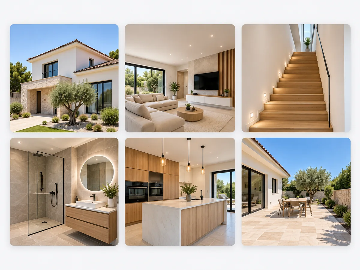 Photos de chantiers de rénovation publiées sur un site d’artisan