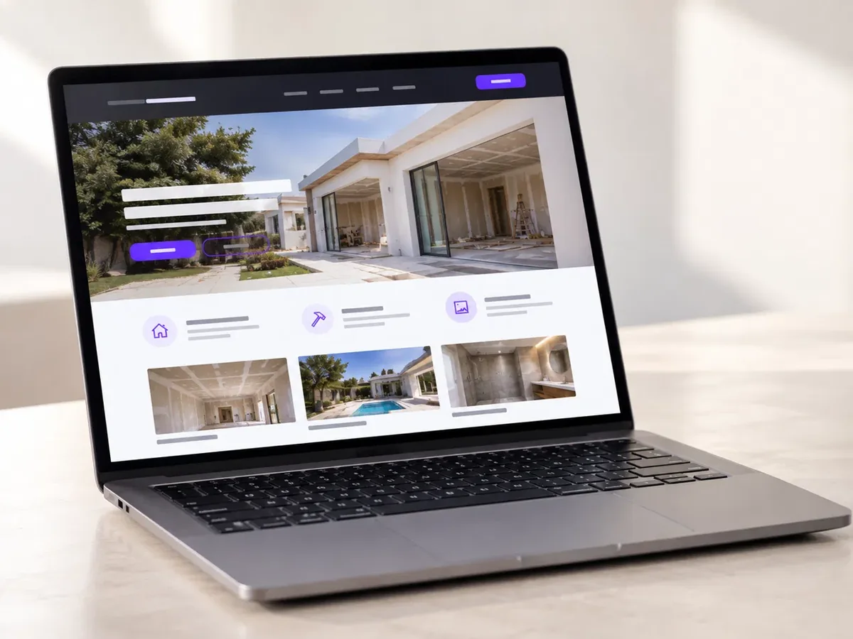 Site internet d’artisan affiché sur un ordinateur portable